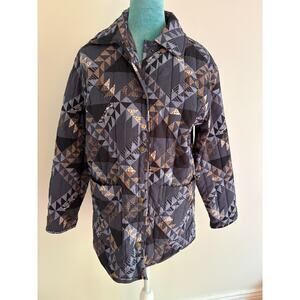 Universal Thread Quilted Patchwork Chore Jacket XS Boho Geometric Coastal Coat